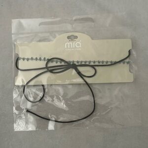 MIA Collection Turquoise Beaded & Black Tie Chocked Necklace- Boho Layered Look